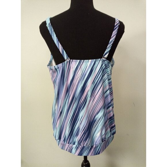 Women's Blue and Purple Tankini Swim Top Size S - Picture 3 of 5